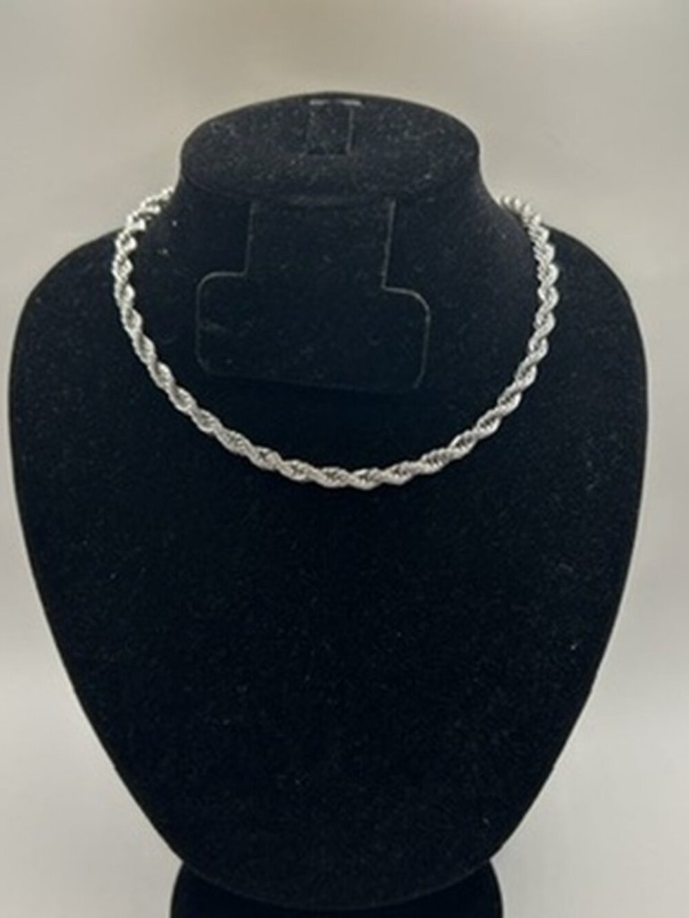 Womens Real Silver Rope Chain 5mm 16 Inch Plated Dainty Elegant Delicate